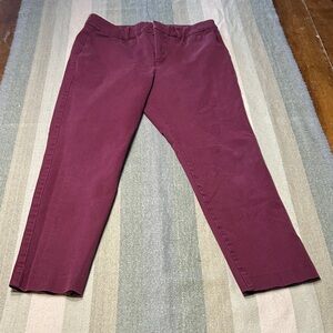 Old Navy Maroon Pixie High Rise Chinos size 8